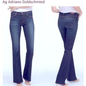 AG Adriano Goldschmied The Angel Womans Bootcut Jeans Size 30R Blue Mid Wash